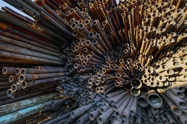 bunch of rust pipes is made one by one