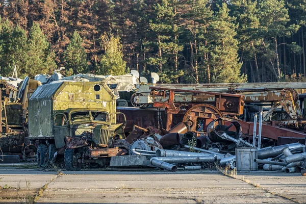 Opuszczony Technik Radioaktywnych Który Brał Udział Likwidacji Awarii Wojskowych Strażackie — Zdjęcie stockowe