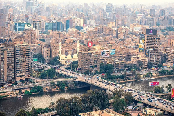 2018 Cairo Egypte Panoramisch Uitzicht Centrale Zakelijke Deel Van Stad — Stockfoto