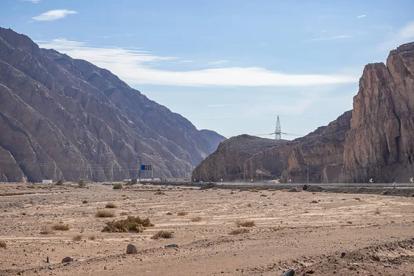 Camino Asfalto Través Las Increíbles Montañas Península Del Sinaí — Foto de Stock