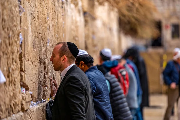 2018 Jerusalén Israel Creyendo Que Los Judíos Están Orando Cerca —  Fotos de Stock