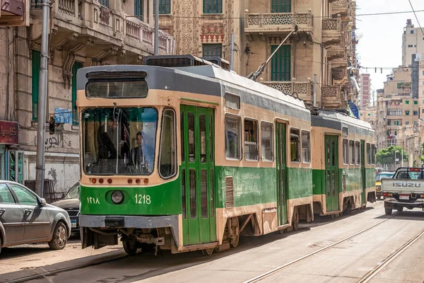 2018 Alexandria Egyiptom Egy Ősi Afrikai Város Utcáin Tele Emberek — Stock Fotó