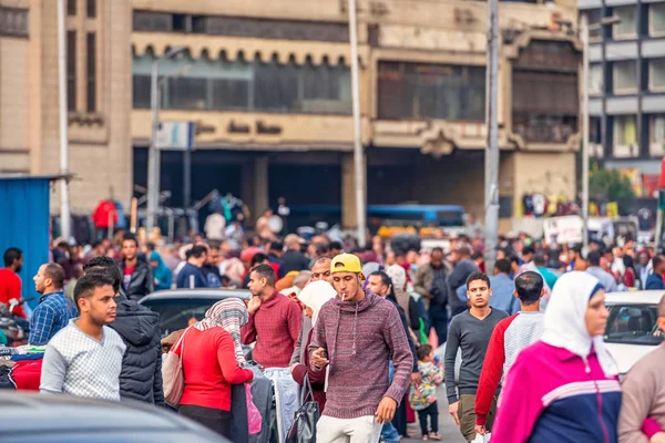 2018 Kairo Ägypten Überquellende Straßen Der Afrikanischen Hauptstadt Und Chaotischer — Stockfoto