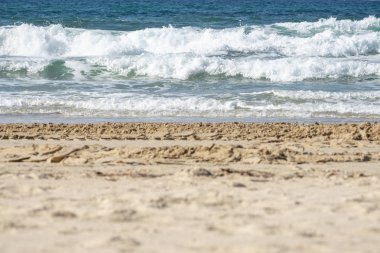 güneşli bir günde sıcak Seaside açık arka plan bulanık