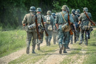 Alman Wehrmacht askerler Doğu cephesinde Mart