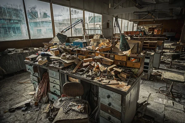 Disorder Workplace Factory Thrown Soviet Union Times — Stock Photo, Image