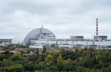 Chernobyl dışlama bölgesi tahrip reaktörde kemer üzerinde görünüm