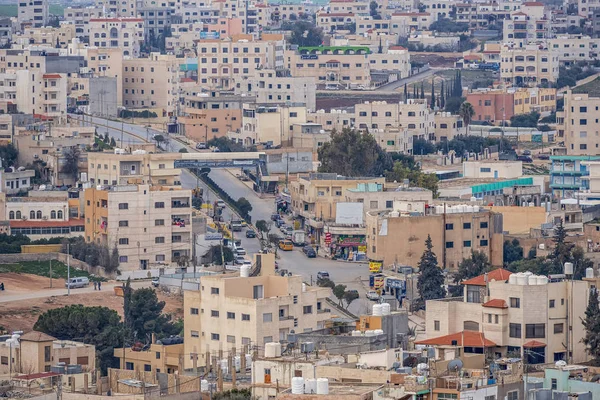 02/18/2019 Amman, Jordan, a view on the roofs of a huge city in the Middle East. A super-populated Muslim city