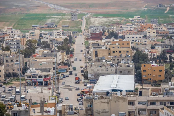 21/22/2019 Madaba, Jordan, view of the central and largest mosque with high minarets in the ancient city of the middle east.selective focus