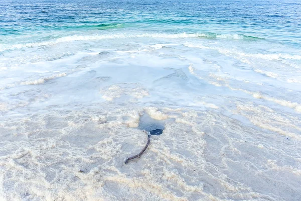 Unglaublich Schönes Meer Toten Meer Mit Blauem Wasser Und Weißen — Stockfoto