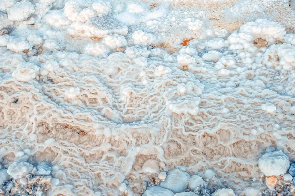 Padrões Naturais Incrivelmente Fantásticos Únicos Sal Mar Morto Formas Cósmicas — Fotografia de Stock