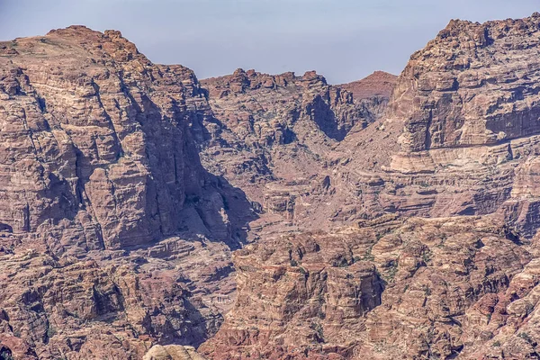 Utsikt Över Petra Panorama Från Observationsdäck Utkanten Wadi Musa — Stockfoto