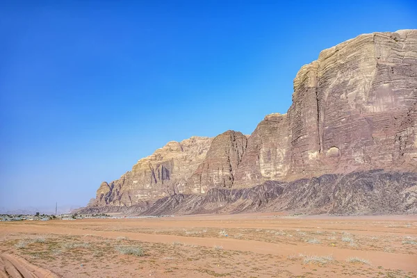 Increíble Paisaje Lunar Wadi Rum Desierto Jordano Arena Roja Wadi — Foto de Stock