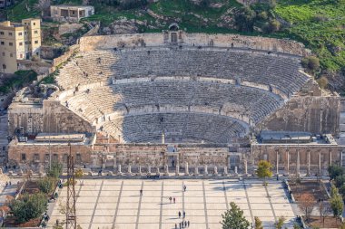 Görünüm Güney Roma Tiyatrosu Amman, Ürdün merkezinde-görüntü, seçici odak