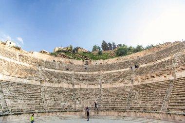 Görünüm Güney Roma Tiyatrosu Amman, Ürdün merkezinde-görüntü, seçici odak