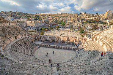 Görünüm Güney Roma Tiyatrosu Amman, Ürdün merkezinde-görüntü, seçici odak
