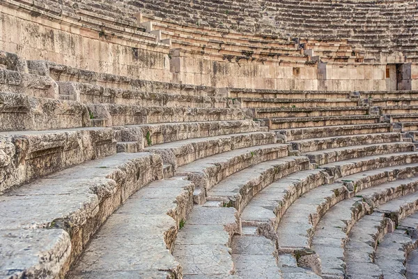 Vista Sobre South Roman Theatre Centro Amã Jordânia Imagem Foco — Fotografia de Stock