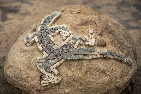 Antiguo Mosaico Griego Museo Arqueológico Ciudad Árabe Forma Lagarto —  Fotos de Stock