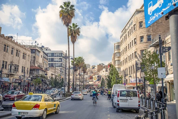 2019 Amman Jordan Dirty Streets Arab Capital Lot People Cars — Stock Photo, Image