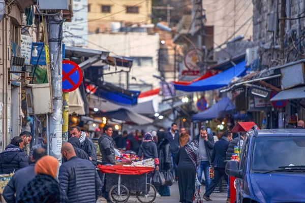 2019 Amman Jordanië Dirty Straten Van Arabische Hoofdstad Met Veel — Stockfoto