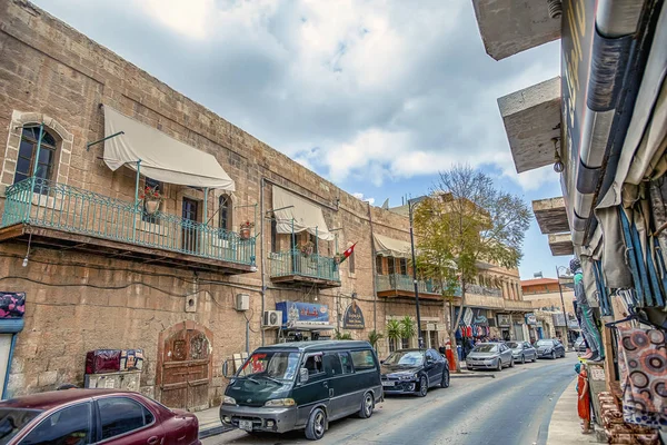 21/02/2019 Madaba, Ürdün, Ramazan ayında piyasada eski şehrin ortasında sessiz Arap Sokağı