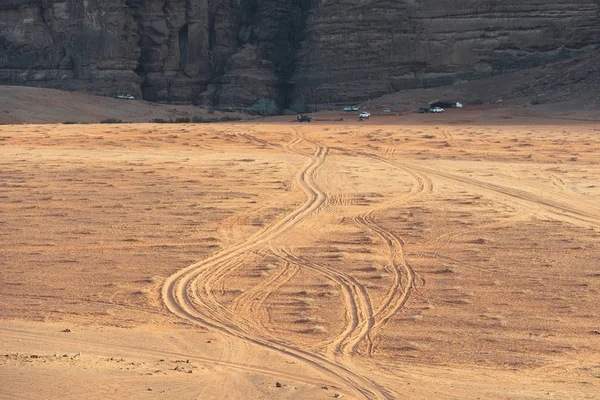 Campamento Beduino Increíble Paisaje Lunar Pueblo Wadi Rum Desierto Arena — Foto de Stock