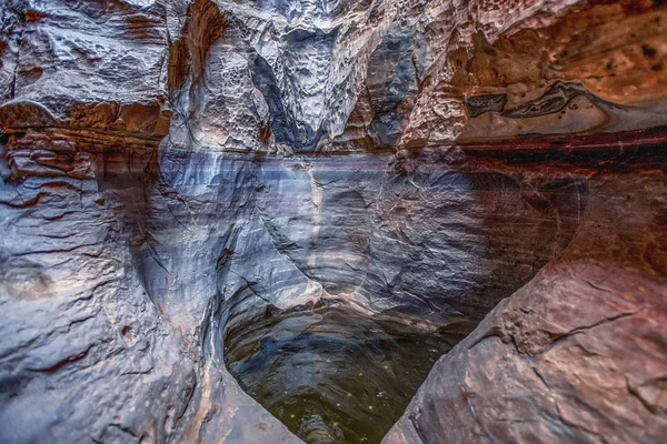 All Interno Del Canyon Khazali Incredibile Paesaggio Lunare Wadi Rum — Foto Stock