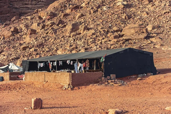 Bedouin Tent Souvenurs Incredible Lunar Landscape Wadi Rum Jordanian Desert Royalty Free Stock Photos