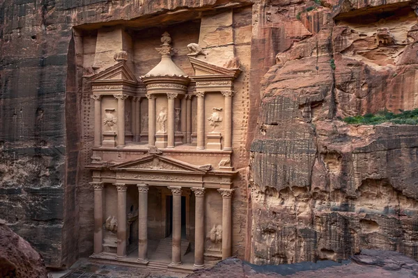 Ongelooflijke Mystieke Blik Khazneh Tomb Het Schatkist Graf Van Petra — Stockfoto
