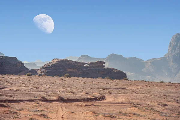 View Little Bridge Incredible Lunar Landscape Wadi Rum Jordanian Desert — Stock Photo, Image