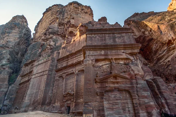 Tombe Tombes Sur Rue Des Façades Petra Les Sept Nouvelles — Photo