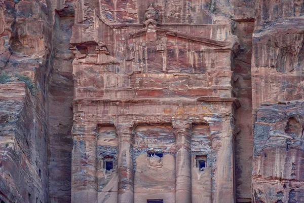 Hrobka Unayshu Seznamu Světového Kulturního Dědictví Petře Selektivní Zaměření Jordánsko — Stock fotografie