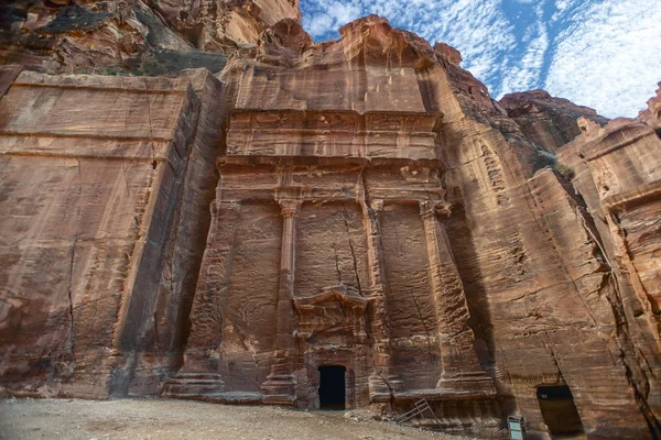 Das Grab Von Gräbern Auf Der Straße Der Fassaden Petra — Stockfoto