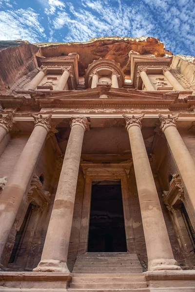 Regard Incroyable Mystique Sur Tombeau Khazneh Tombeau Trésor Petra Jordanie — Photo