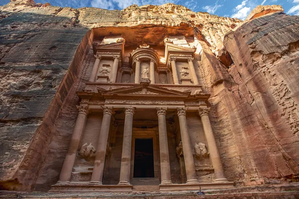 Khazneh Mezarı Inanılmaz Mistik Bir Görünüm Petra Ürdün Hazine Mezarı — Stok fotoğraf