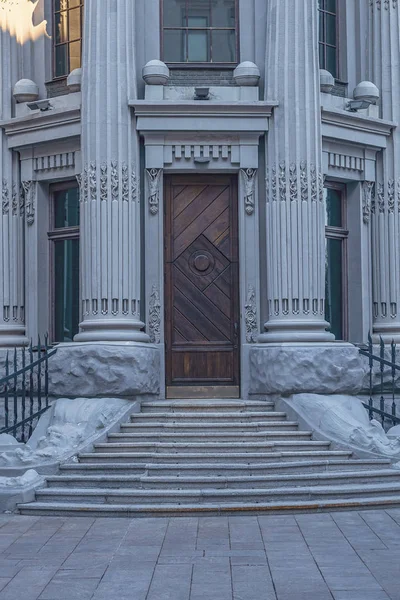 Elements Facade House Century Ago Incredibly Beautifully Decorated Bright Walls — Stock Photo, Image