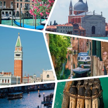 Avrupa Dünyası, Venedik Seyahat Görüntüleri kolej, seyahat konsepti, venedik toplanan - görüntü