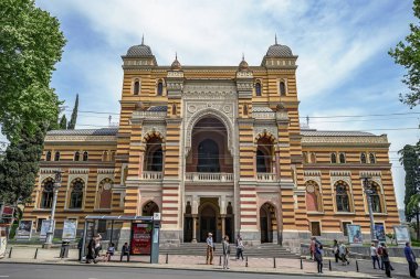 02/05/2019 Gürcistan, Tiflis, Shota Rustaveli Caddesi'ndeki Gürcistan Ulusal Opera ve Bale Tiyatrosu'nda manzara