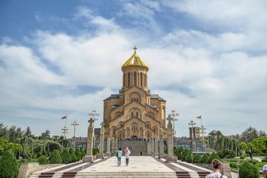 01/05/2019 Tiflis, Gürcistan, Tiflis Kutsal Teslis Katedrali olarak bilinen Sameba, Gürcü Ortodoks Kilisesi'nin ana katedralidir.