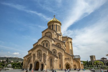 01/05/2019 Tiflis, Gürcistan, Tiflis Kutsal Teslis Katedrali olarak bilinen Sameba, Gürcü Ortodoks Kilisesi'nin ana katedralidir.