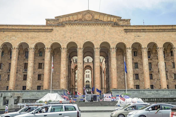 2019 Грузия Тбилиси Протест Стенами Парламента Грузии — стоковое фото