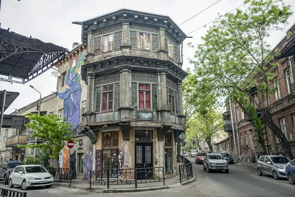 2019 Tbilisi Georgia Old Corner Building Corner Streets Summer Caucasus — Stock Photo, Image