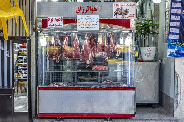 2019 Shiraz Fars Provinceiran Marha Bárányhús Bolt Utcán Iráni Város — Stock Fotó