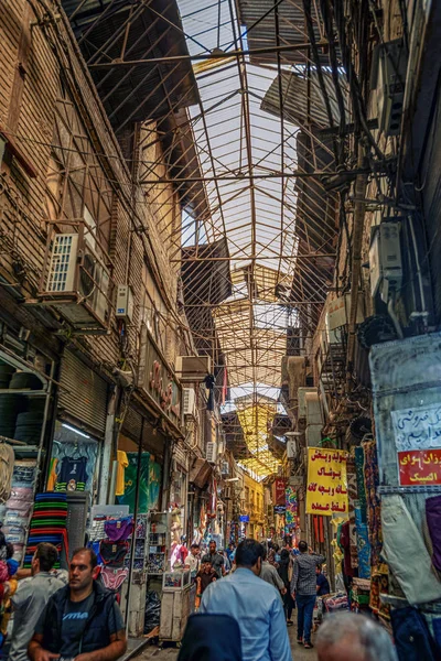 2019 Teherán Teherán Tartomány Irán Zsúfolt Utcáin Teherán Grand Bazaar — Stock Fotó