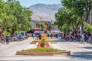 15/05/2019 Şiraz, Fars Province, İran, rutin bir günde İran şehrinin olağan görünümü