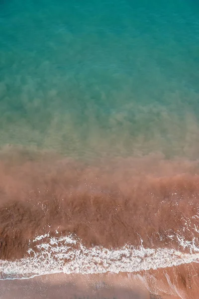 Meerblick Blick Von Oben Erstaunliche Natur Hintergrund Azurblauer Strand Sonnigen — Stockfoto