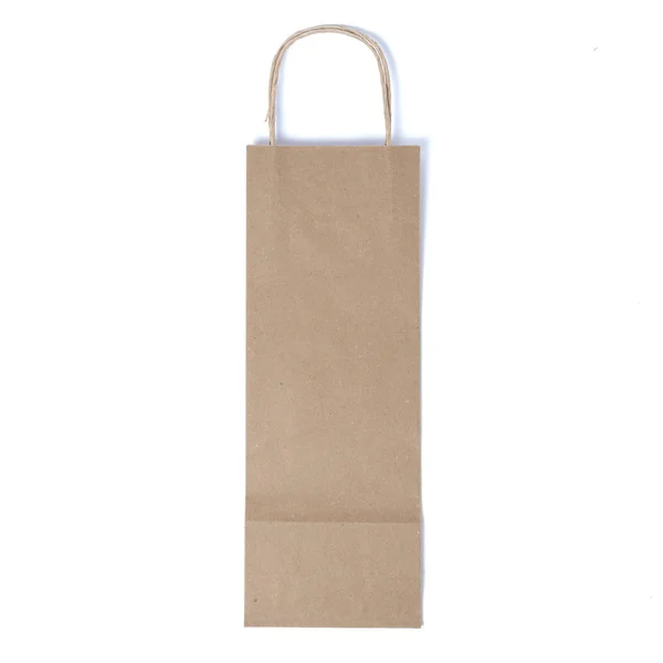 Mock Saco Compras Papel Kraft Branco Reciclado Para Almoço Comida — Fotografia de Stock