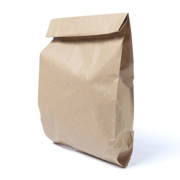 Mock Recycled Blank Kraft Paper Shopping Bag Lunch Food Purchase —  Fotos de Stock