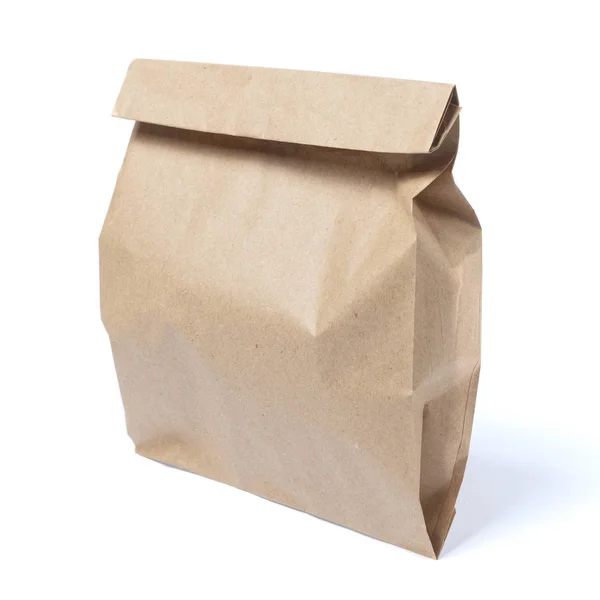 Mock Recycled Blank Kraft Paper Shopping Bag Lunch Food Purchase —  Fotos de Stock