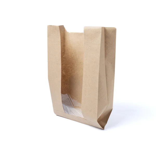 Mock Recycled Blank Kraft Paper Shopping Bag Lunch Food Purchase —  Fotos de Stock